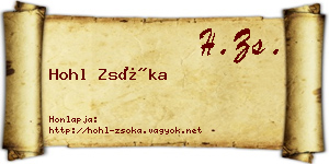 Hohl Zsóka névjegykártya